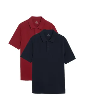 2 Pack Pure Cotton Polo Shirts