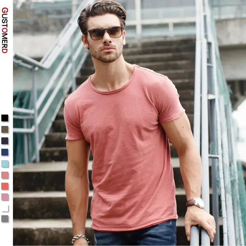 2021 Summer 100% Cotton T Shirt Men Casual Soft Fitness Shirt Men T Shirt Tops Tee Shirts O Neck Sho