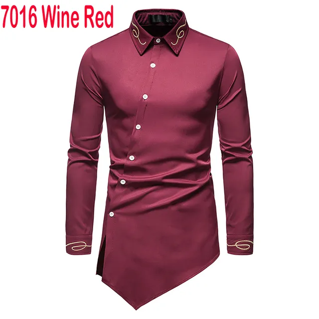 2022 Embroidery Men Casual Long Sleeve Shirts