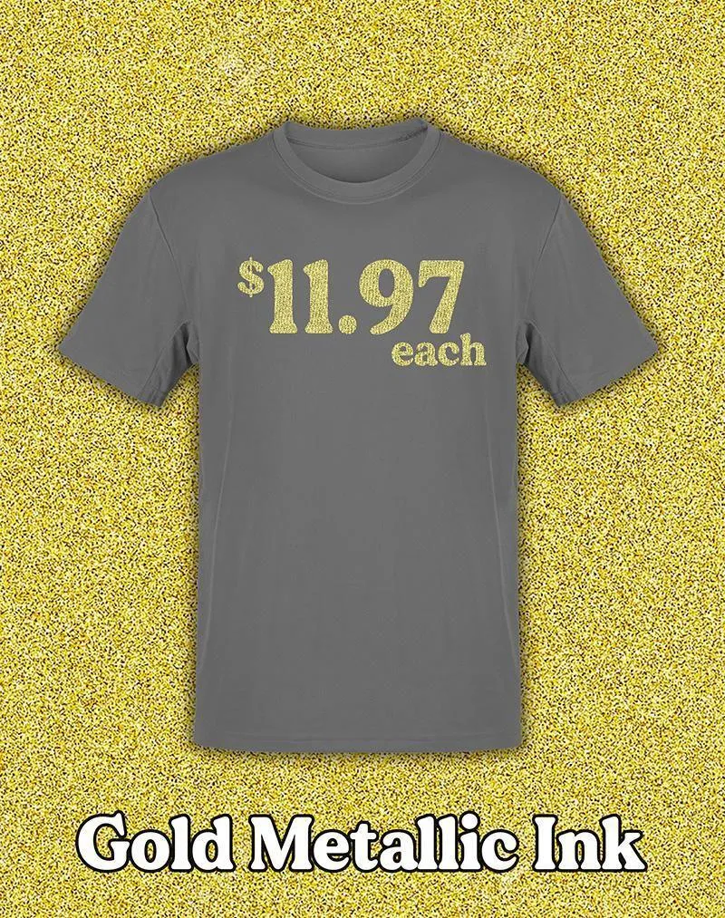 25 Metallic Gold Printed T-Shirts *Limited Time Offer*