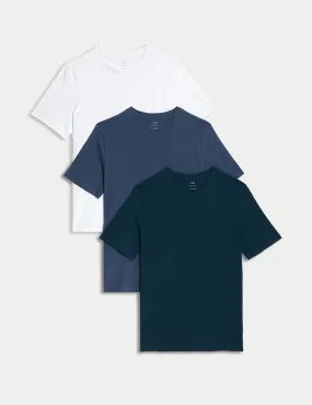 3pk Pure Cotton Crew Neck T-Shirts