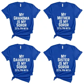 (8 options) Zeta Royal Blue Legacy Soror T-Shirts