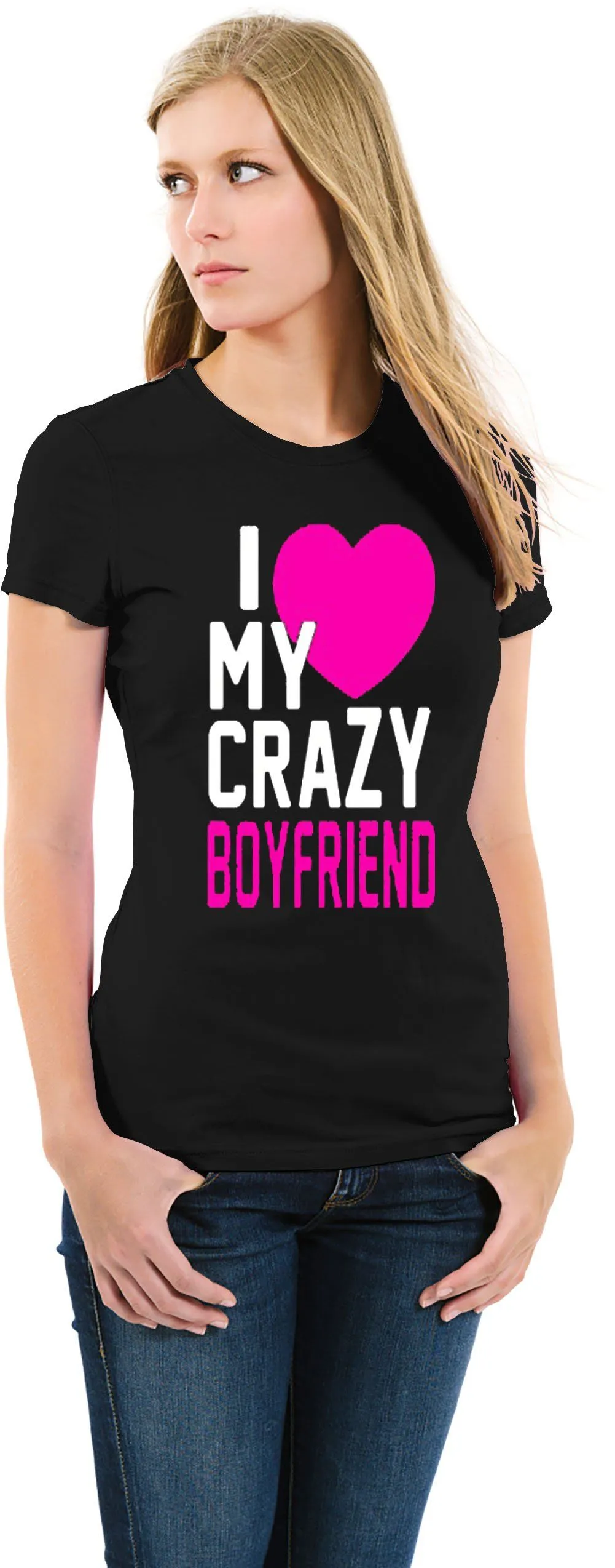 AFONiE I Love My Crazy Boyfriend Women T-shirt