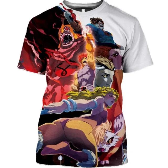 Anime T shirt Thundercats 3D Print Men Women Fashion Oversized T-shirts Children Boy Kawaii Tees Tops Girl Shirts Mens Clothing