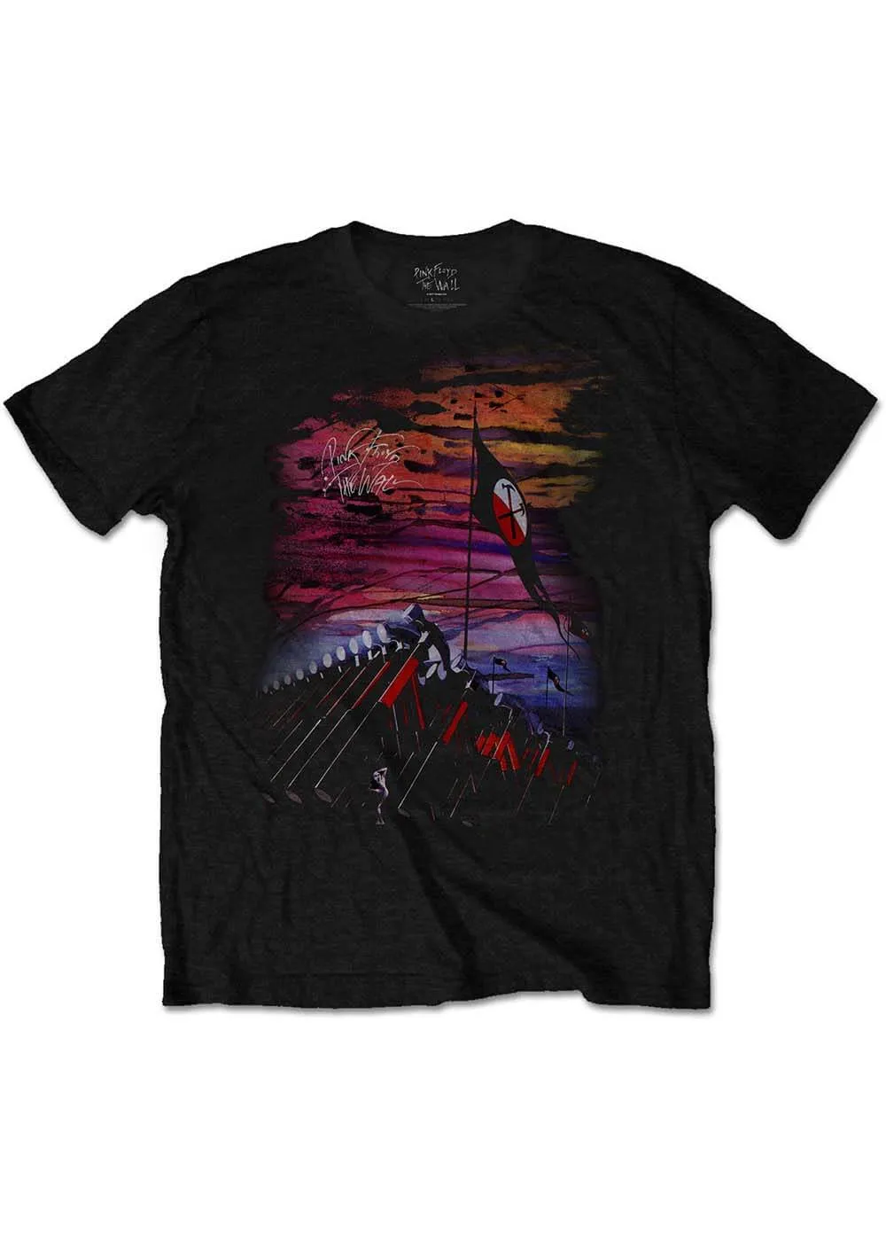 Band Shirts Pink Floyd The Wall Flag &amp; Hammers T-Shirt Black