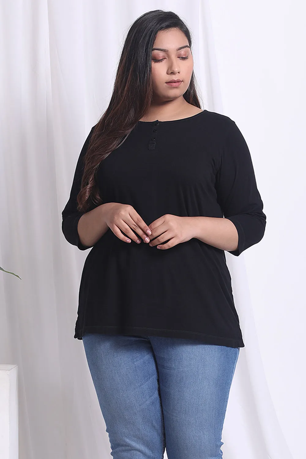 Black Henley T Shirt