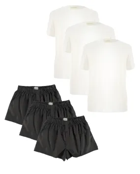 Black Poplin Boxer Shorts and T-shirts Special Bundle - £155 (15% off)