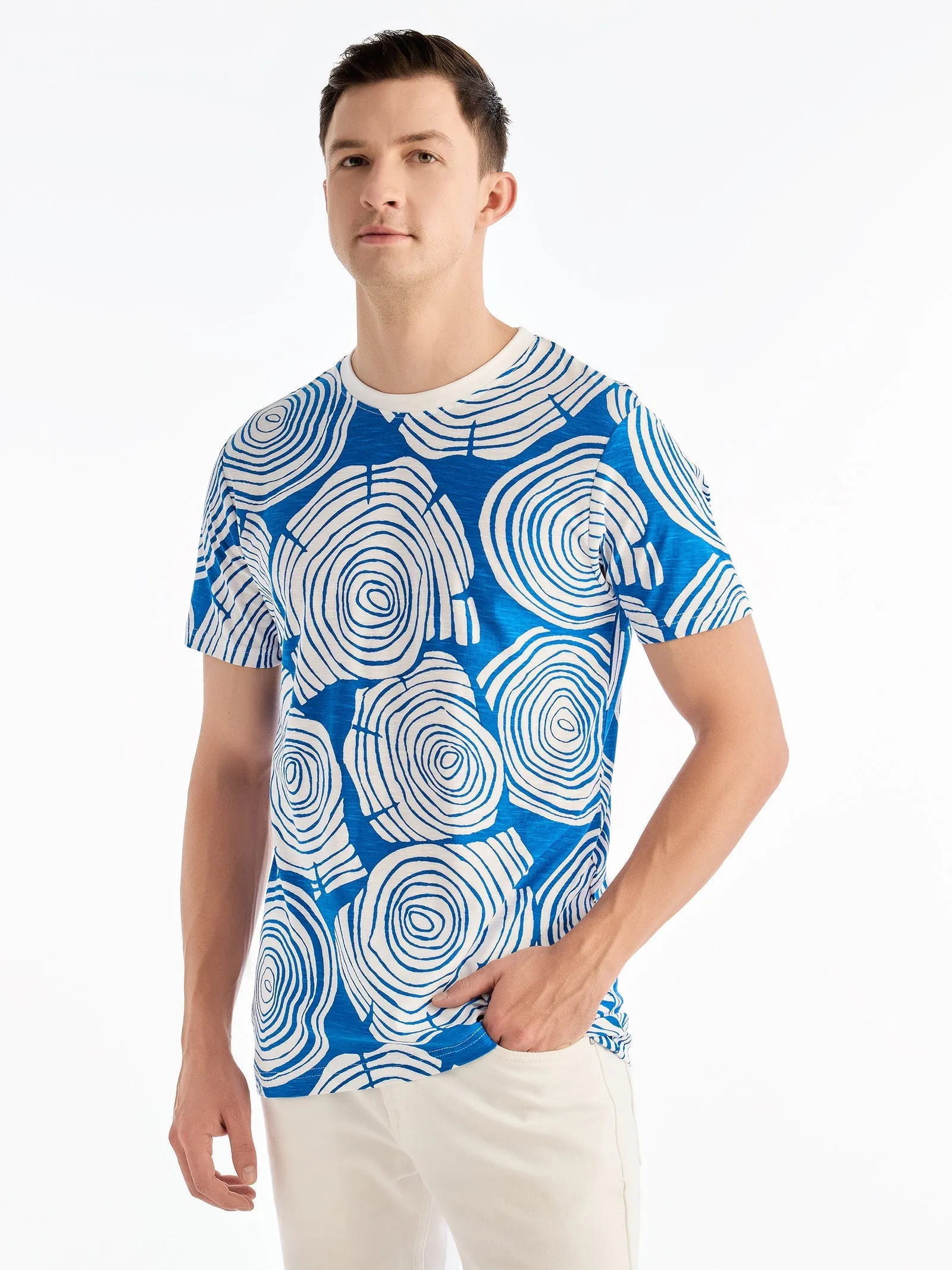 Blue Printed T-Shirt