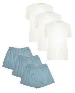 City Blue Poplin Boxer Shorts and T-shirts Special Bundle - £155 (15% off)