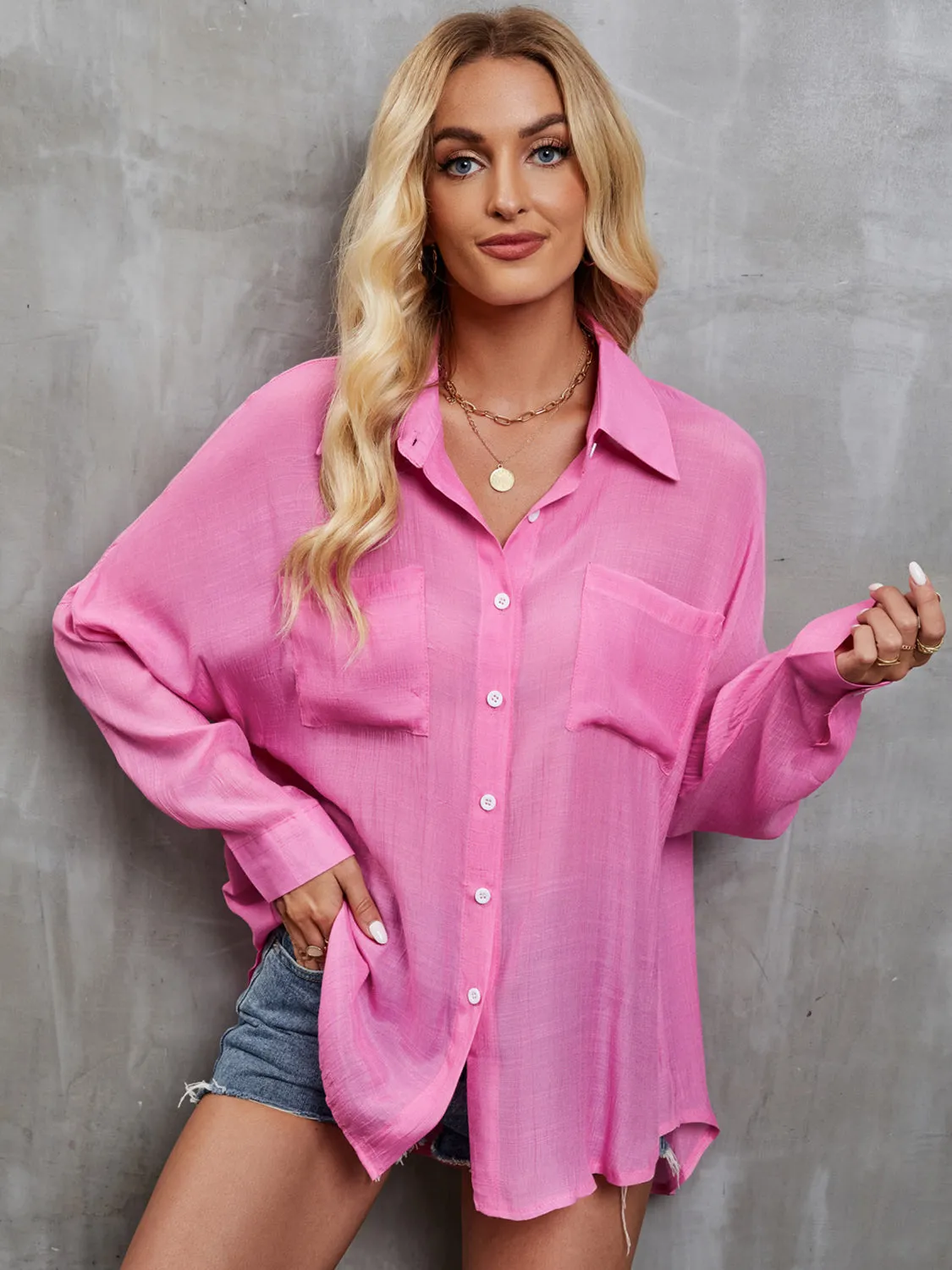 Classy Chic Semi Sheer Button Up Shirts