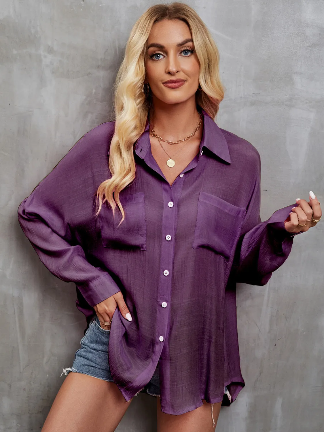 Classy Chic Semi Sheer Button Up Shirts