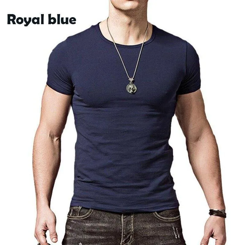 Covrlge 2019 T Shirt Men Short Sleeve Solid Tshirt Mens Fashion Slim Fit T-shirts Casual O-neck TShirts Fitness Clothing Mts2911