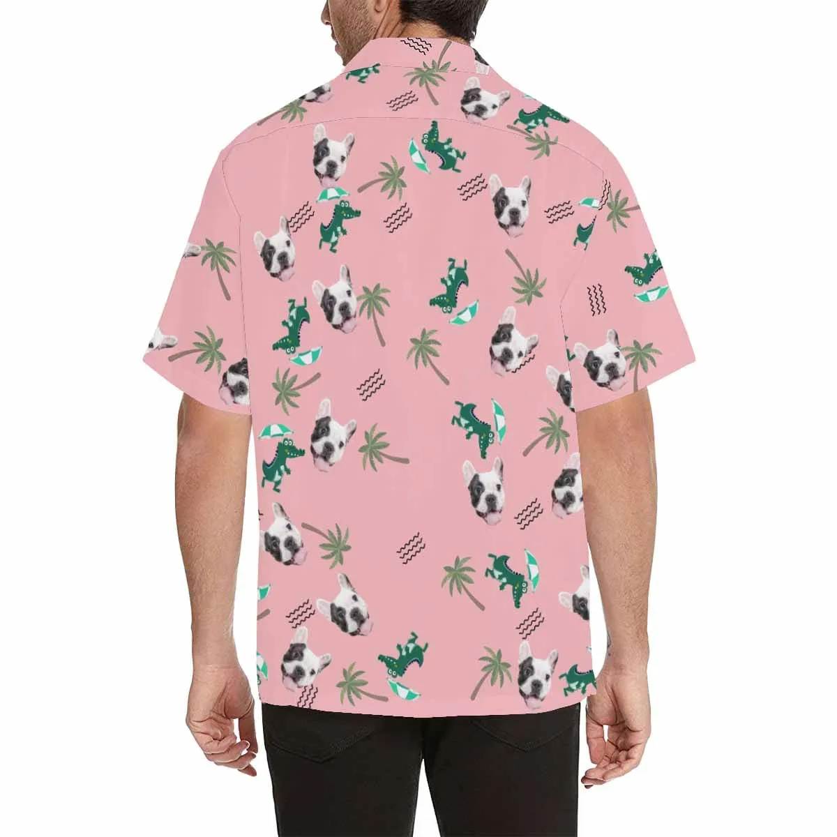 Custom Face Pink Tree Matching Dog and Owner Hawaiian Shirts Custom Pet Shirt Dog Gift