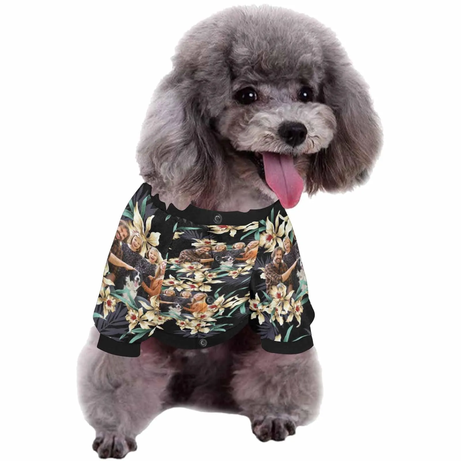 Custom Photo Lily Flower Matching Dog and Owner Hawaiian Shirts Custom Pet Shirt Dog Gift