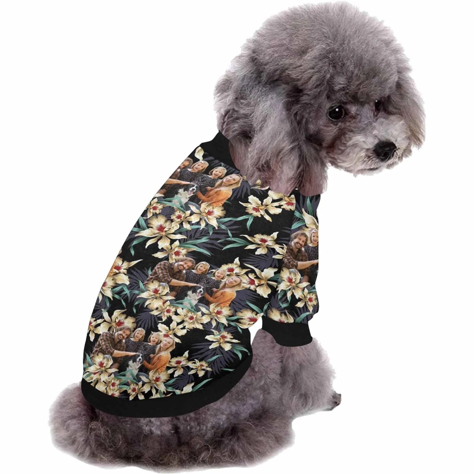 Custom Photo Lily Flower Matching Dog and Owner Hawaiian Shirts Custom Pet Shirt Dog Gift