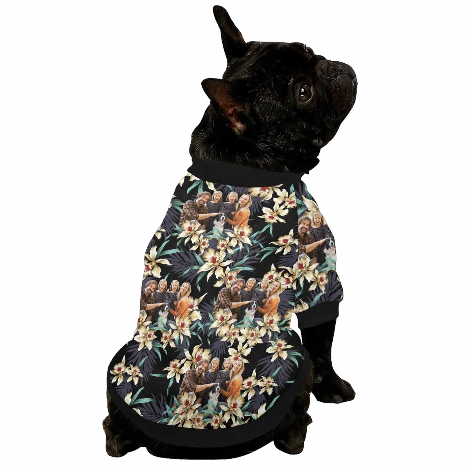 Custom Photo Lily Flower Matching Dog and Owner Hawaiian Shirts Custom Pet Shirt Dog Gift