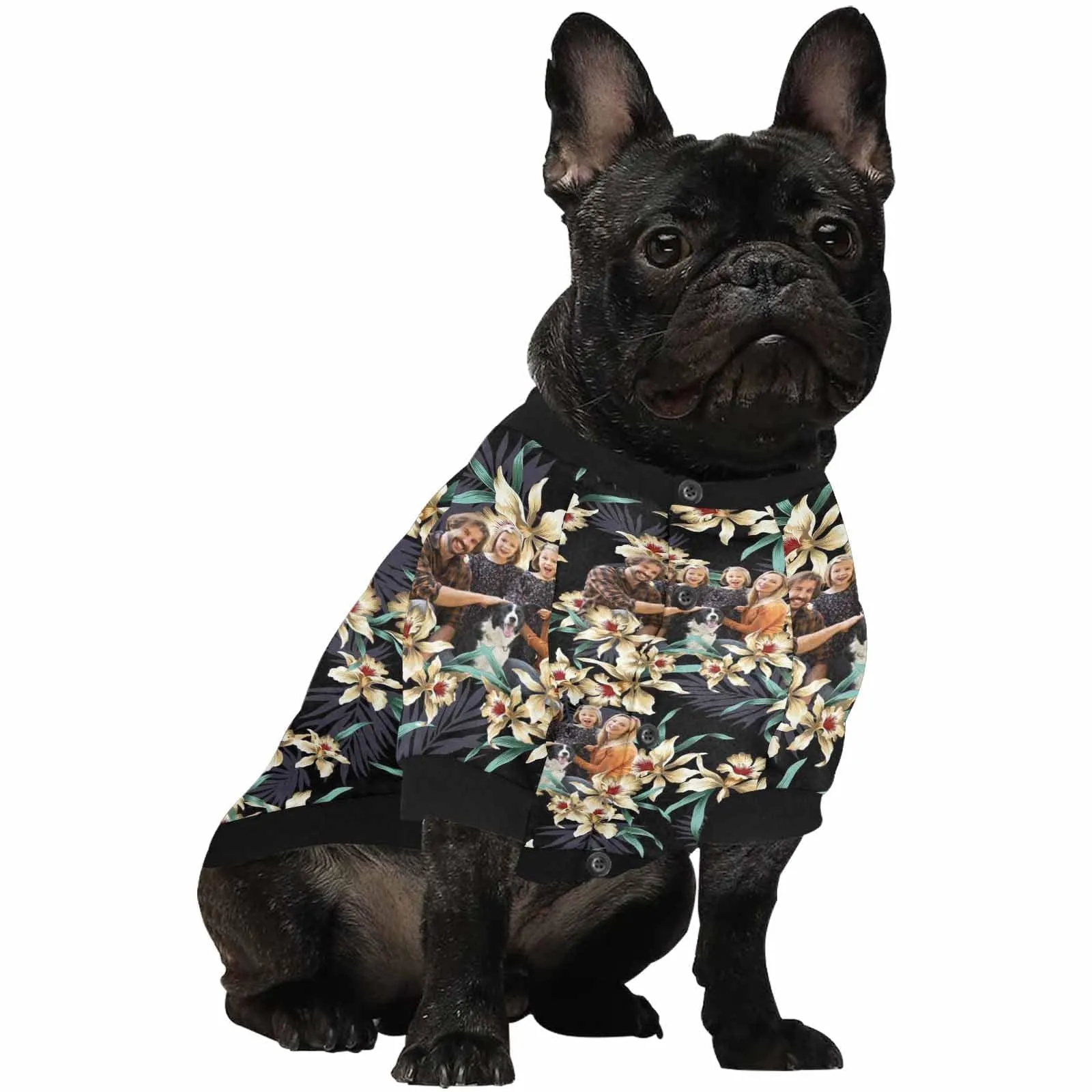 Custom Photo Lily Flower Matching Dog and Owner Hawaiian Shirts Custom Pet Shirt Dog Gift