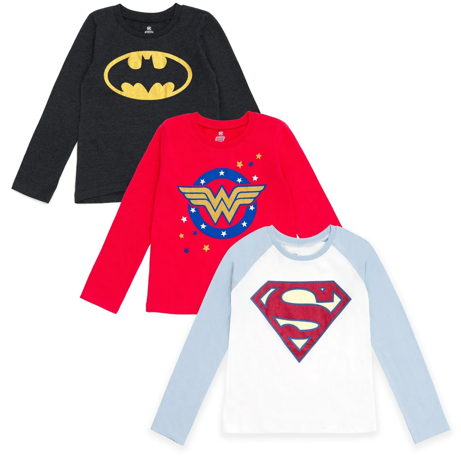 DC Comics Justice League 3 Pack Long Sleeve T-Shirts