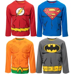 DC Comics Justice League 4 Pack Costume Long Sleeve Graphic T-Shirts