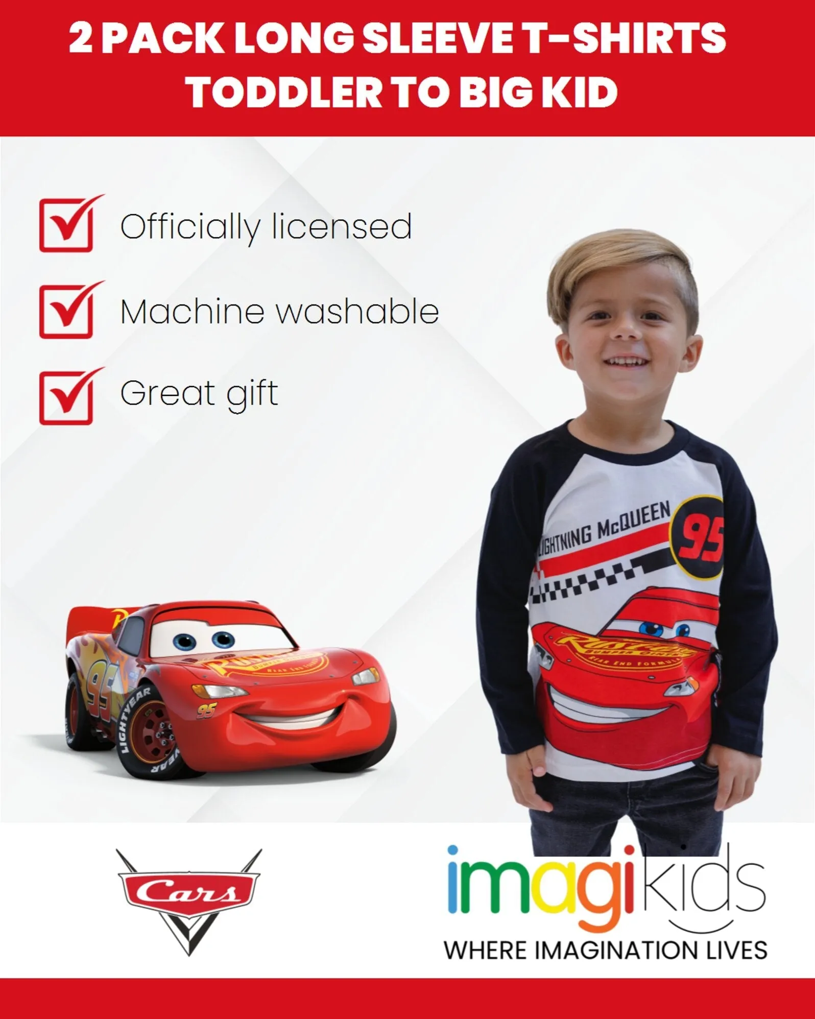 Disney Cars 2 Pack Long Sleeve T-Shirts