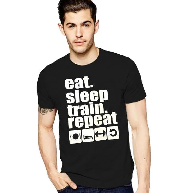 Eat, Sleep Train Repeat Soft Cotton Men T-Shirt