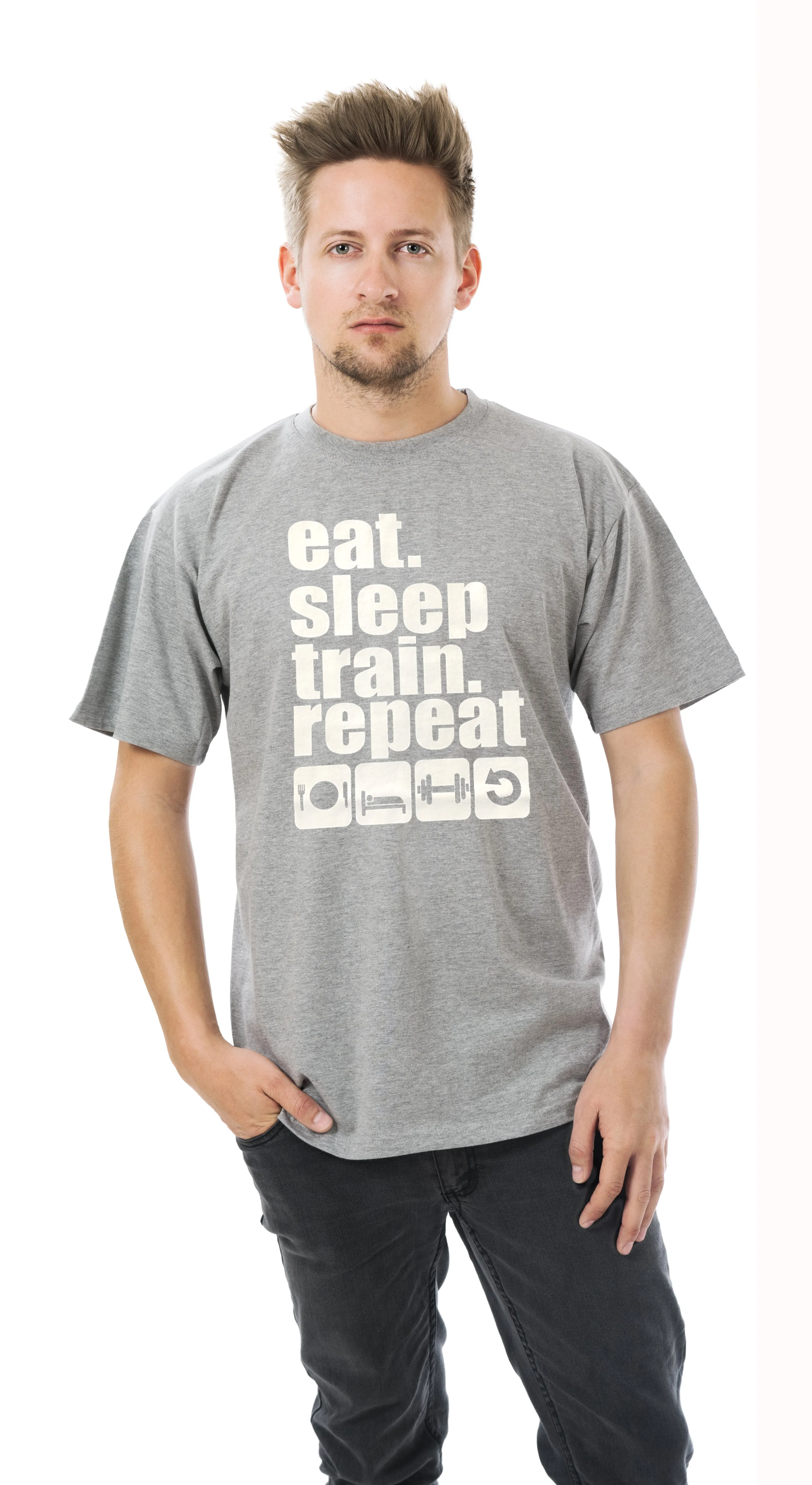 Eat, Sleep Train Repeat Soft Cotton Men T-Shirt