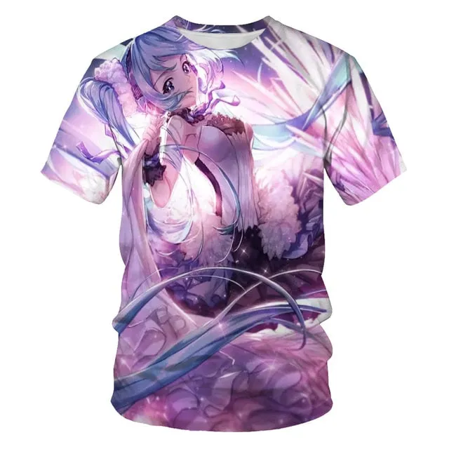 Factory direct fashion men's and women's t-shirts anime beautiful girls printing casual T-shirt men's clothing t-shirt for men