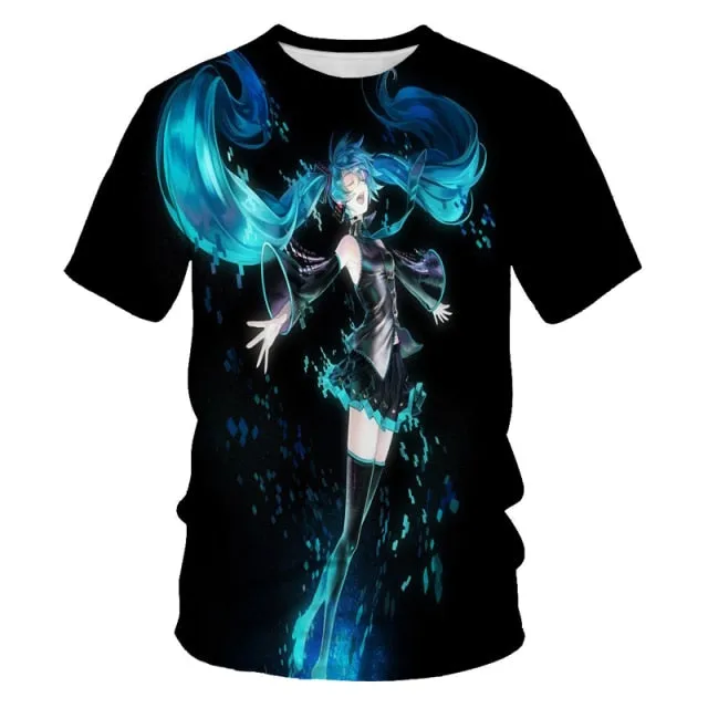 Factory direct fashion men's and women's t-shirts anime beautiful girls printing casual T-shirt men's clothing t-shirt for men