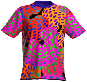 Fluorescent Print T-Shirt Glow in UV Fluorescent Grand Donut