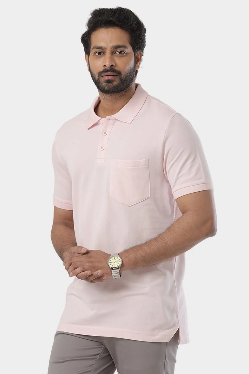 Golf Polo - Baby Pink T-Shirts For Men | Ariser