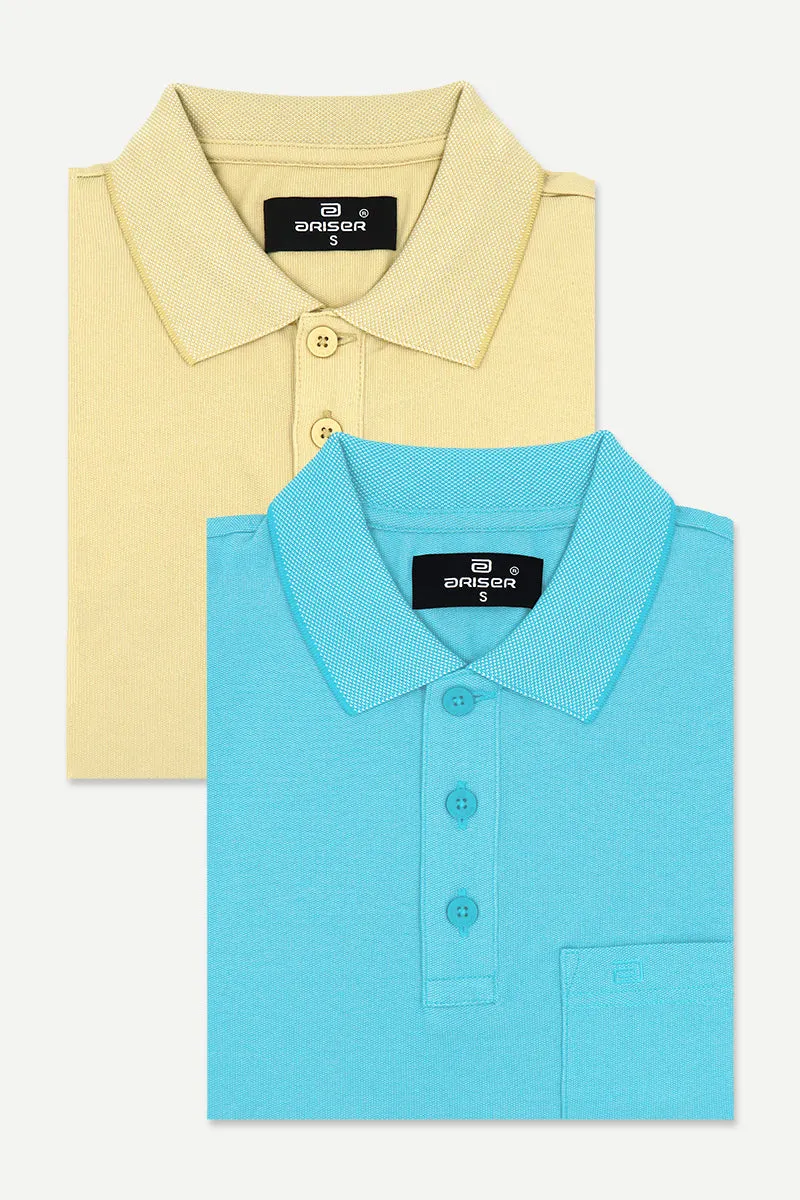 Golf Polo - Collar T-Shirts Pack Of 2 Combo For Men | Ariser