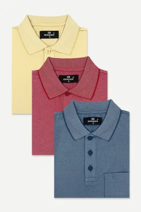 Golf Polo - Collar T-Shirts Pack Of 3 Combo For Men | Ariser