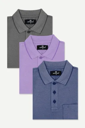 Golf Polo - Collar T-Shirts Pack Of 3 Combo For Men | Ariser