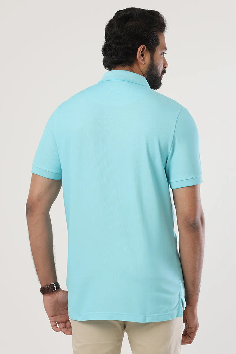 Golf Polo  -  Turquoise Blue T-Shirts For Men | Ariser