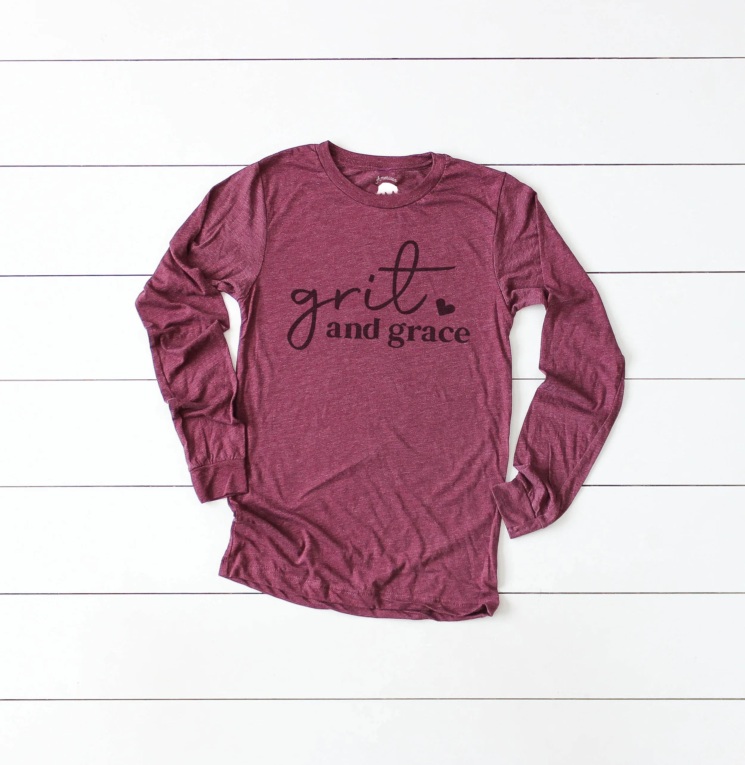 Grit and Grace Adult Long Sleeve Shirts - light or dark artwork