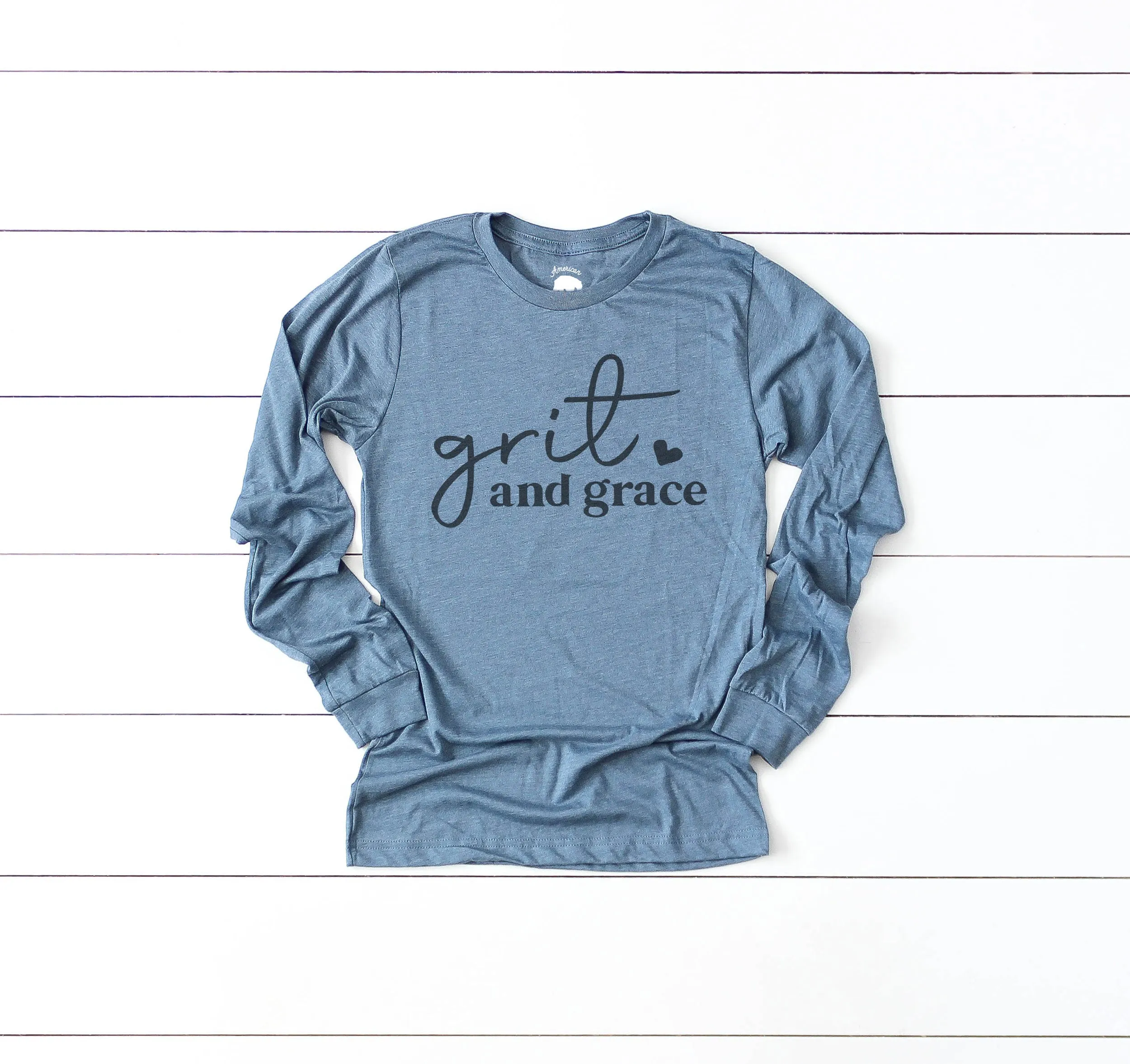 Grit and Grace Adult Long Sleeve Shirts - light or dark artwork