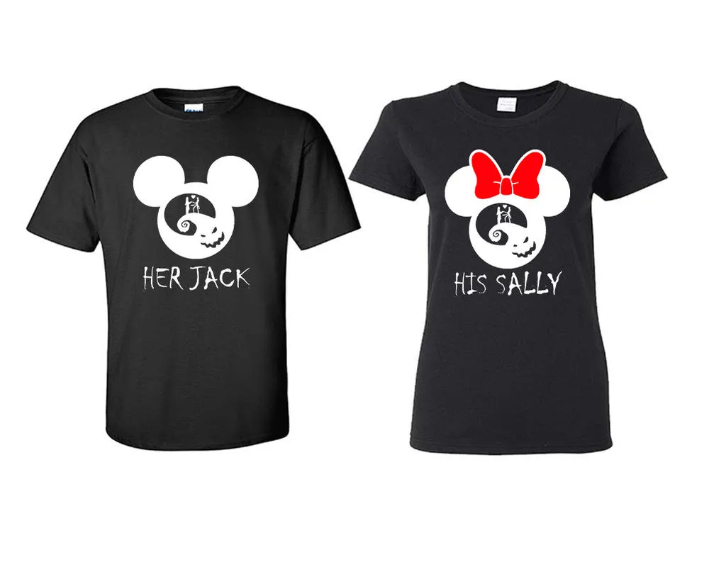 Her Jack His Sally Couple Matching T Shirts