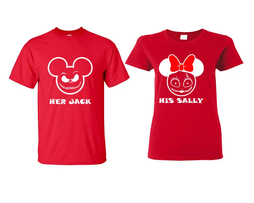 Her Jack His Sally Couple Matching T Shirts