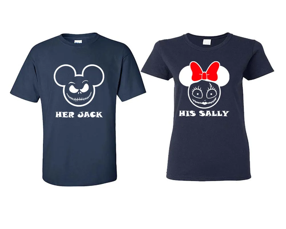 Her Jack His Sally Couple Matching T Shirts