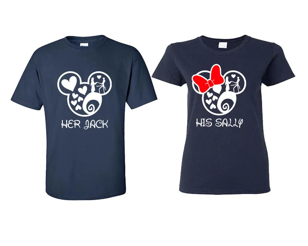 Her Jack His Sally Couple Matching T Shirts