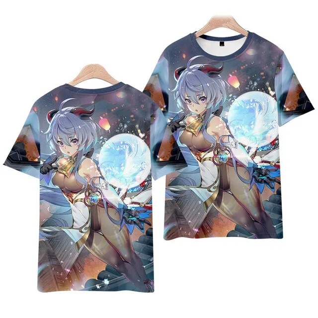 Hot Anime Game Genshin Impact T-Shirts Men Women 3D Print Oversized T Shirt Harajuku Kids Streetwear Boy Girl Tees Tops Clothing