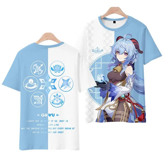 Hot Anime Game Genshin Impact T-Shirts Men Women 3D Print Oversized T Shirt Harajuku Kids Streetwear Boy Girl Tees Tops Clothing