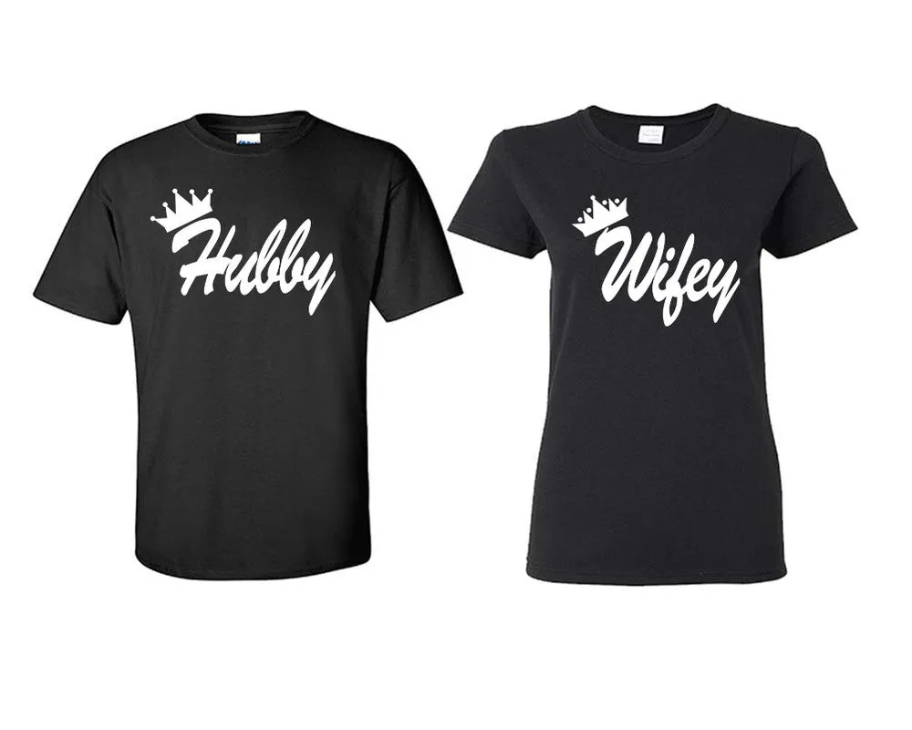 Hubby Wifey Couple Matching T Shirts Man and Woman Style Shirts