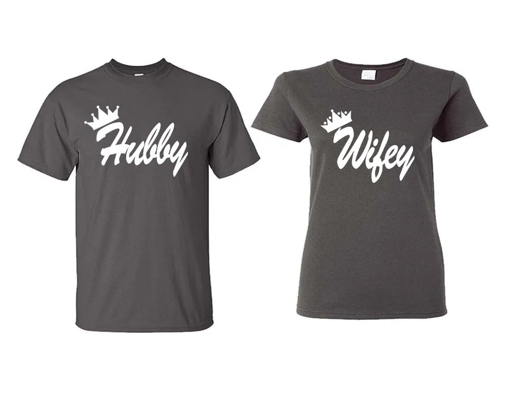 Hubby Wifey Couple Matching T Shirts Man and Woman Style Shirts