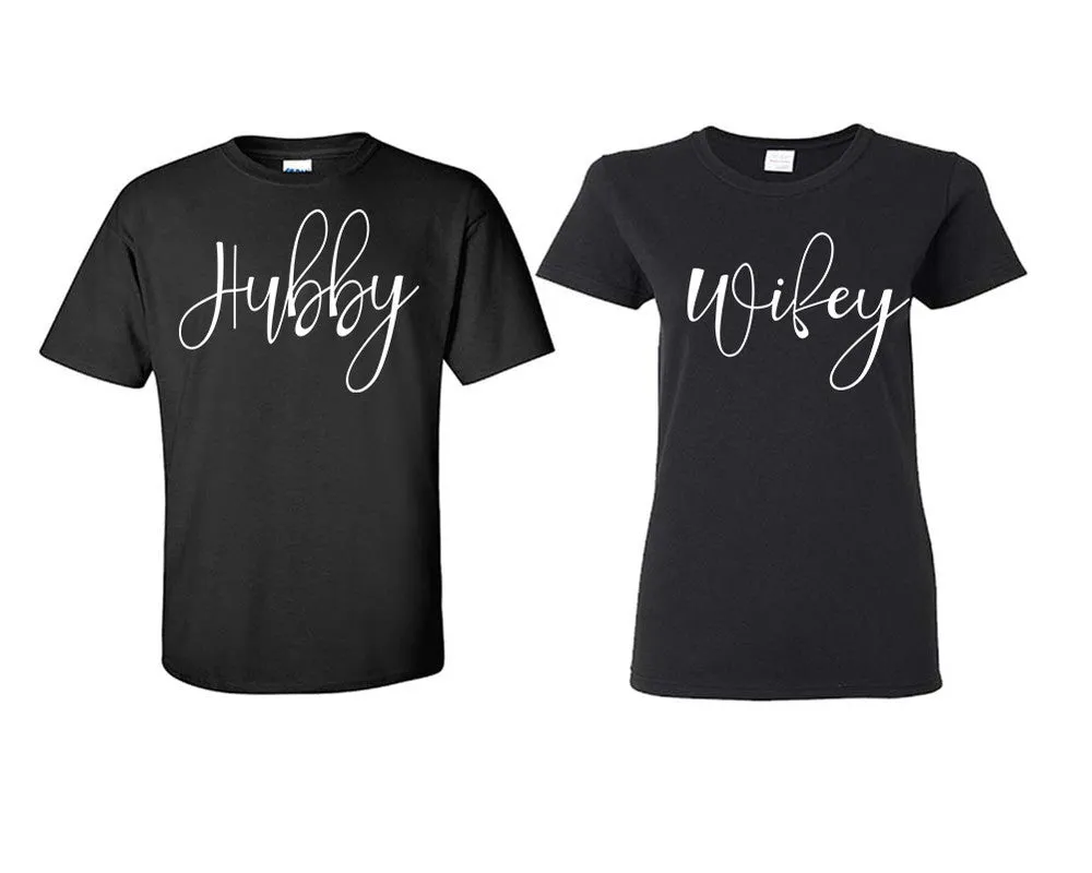 Hubby Wifey Couple Matching T Shirts