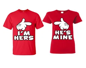 I'm Hers and He's Mine Couple Matching Shirts, Design Man and Woman Shirts