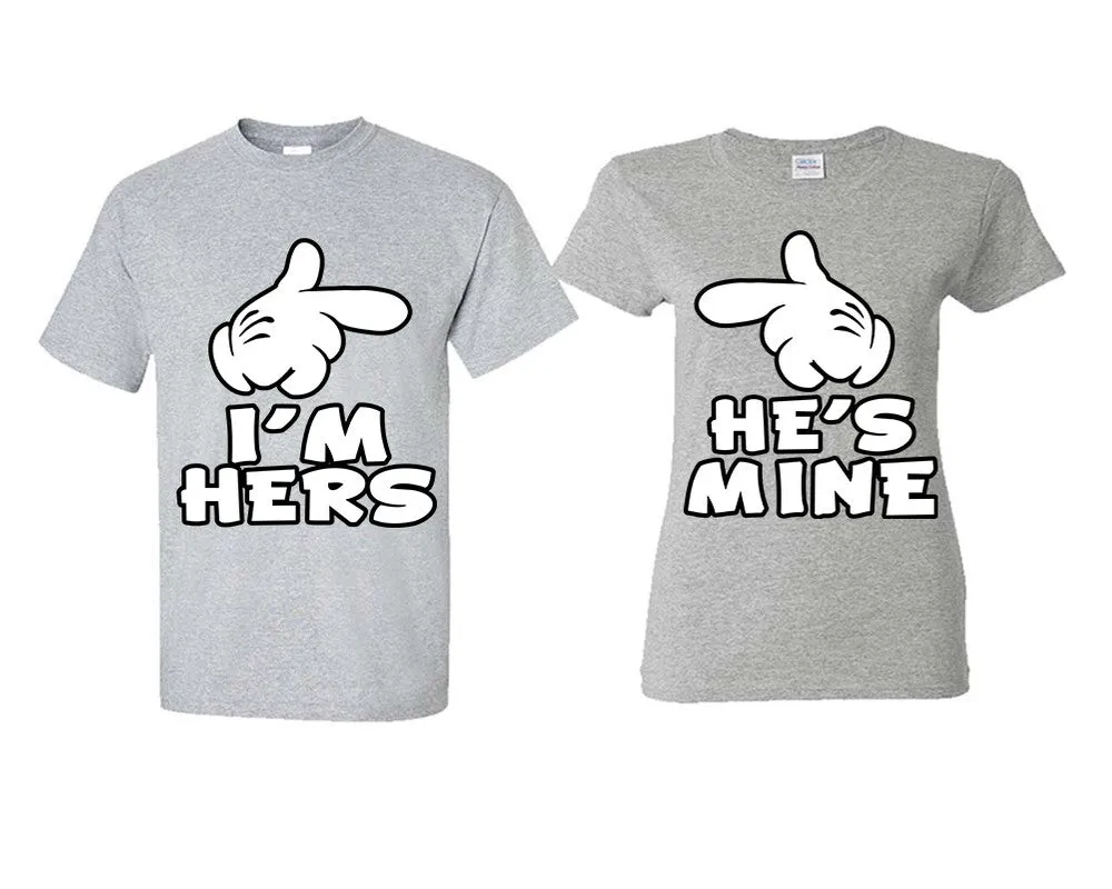 I'm Hers and He's Mine Couple Matching Shirts, Design Man and Woman Shirts