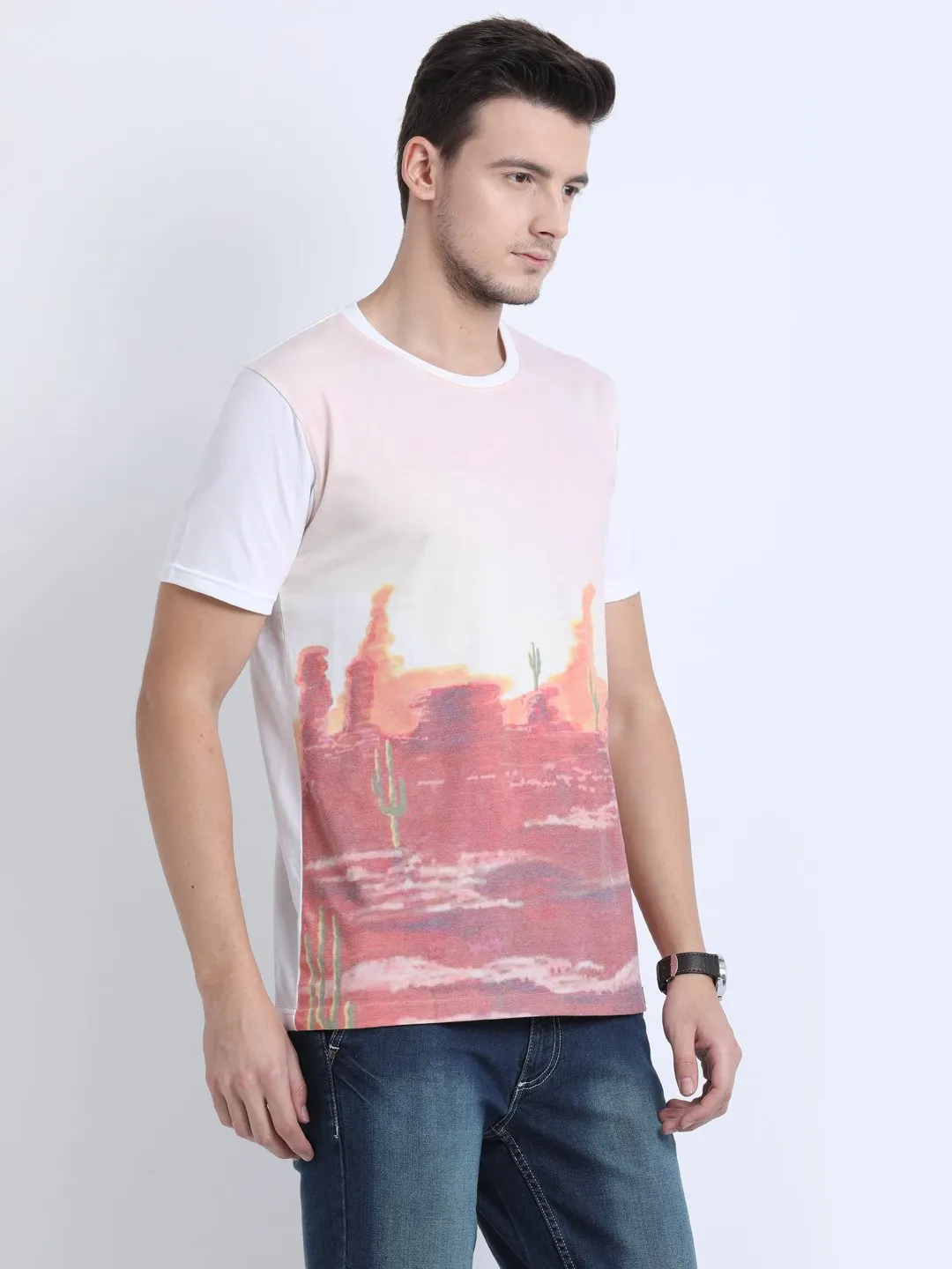 JDC Casual Prints T Shirts-Orange