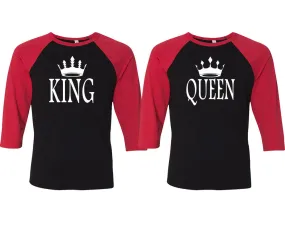 King Queen Couple Matching Baseball Shirts