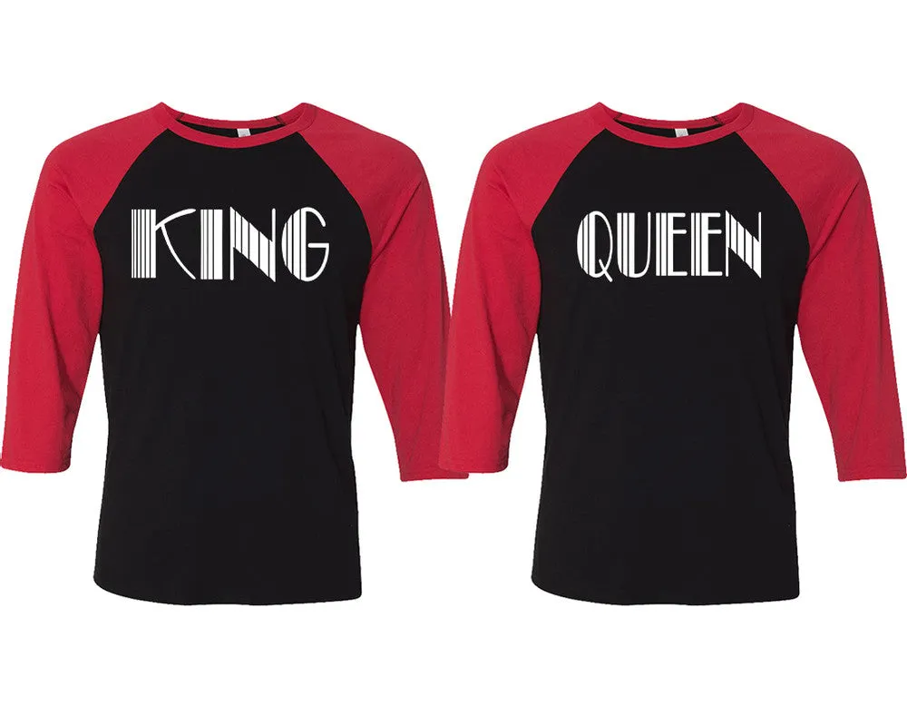 King Queen Couple Matching Baseball Shirts